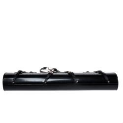 مملوكة مسبقًا Dior Black Leather Long Buckle Chain Clutch