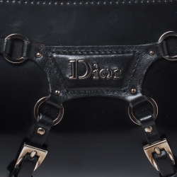 مملوكة مسبقًا Dior Black Leather Long Buckle Chain Clutch