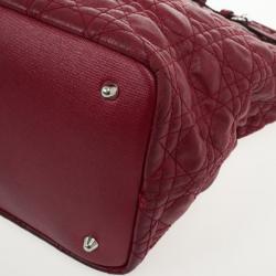 Pre Owned Christian Dior Cannage Quilted Coated Canvas Panarea Large Tote Bag