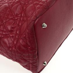 Pre Owned Christian Dior Cannage Quilted Coated Canvas Panarea Large Tote Bag
