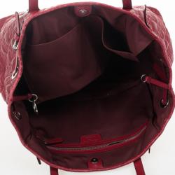 Pre Owned Christian Dior Cannage Quilted Coated Canvas Panarea Large Tote Bag