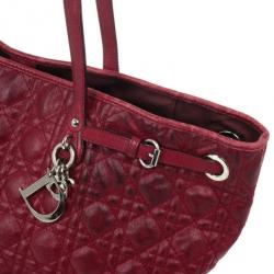 Pre Owned Christian Dior Cannage Quilted Coated Canvas Panarea Large Tote Bag