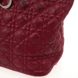 Pre Owned Christian Dior Cannage Quilted Coated Canvas Panarea Large Tote Bag