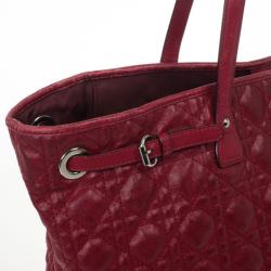 Pre Owned Christian Dior Cannage Quilted Coated Canvas Panarea Large Tote Bag