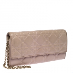 Pre Owned محفظة ديور ليدي ديور جلد كاناج بيج بسلسلة