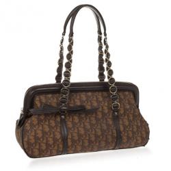 Pre Owned Christian Dior Trotter Romantique Boston Satchel Handbag