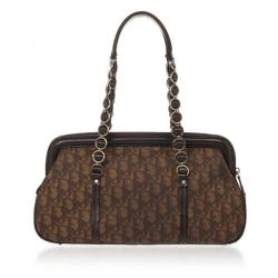 Pre Owned Christian Dior Trotter Romantique Boston Satchel Handbag