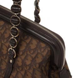 Pre Owned Christian Dior Trotter Romantique Boston Satchel Handbag