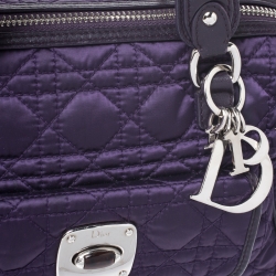 Pre Owned Dior Purple Cannage Satin and Leather Satchel