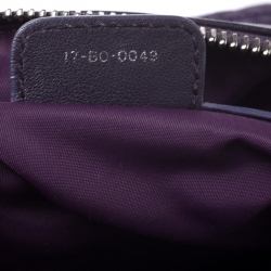 Pre Owned Dior Purple Cannage Satin and Leather Satchel