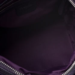 Pre Owned Dior Purple Cannage Satin and Leather Satchel