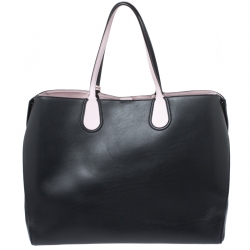 Pre Owned Dior Black Leather Large Dior Addict Shopper Tote