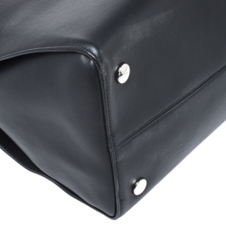 Pre Owned Dior Black Leather Large Dior Addict Shopper Tote