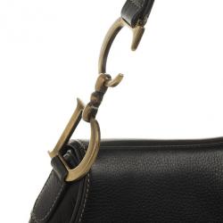 Christian Dior Black Leather Saddle Bag