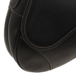 Christian Dior Black Leather Saddle Bag