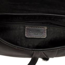 Christian Dior Black Leather Saddle Bag