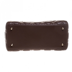 مملوكة مسبقًا Dior Brown Cannage Quilted Leather Medium Lady Dior Tote