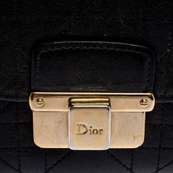 مملوكة مسبقًا محفظة ديور كومباكت ديورلينج جلد مبطنة كاناج سوداء