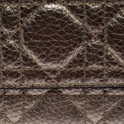 Pre Owned محفظة ديور ليدي ديور كومباكت فرنش جلد مبطن كاناغ ذهبية