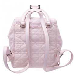 Dior Light Pink Cannage Leather Small Lucky Badge Stardust Backpack