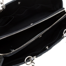 مملوكة مسبقًا حقيبة يد د يور شوبر كبيرة جلد ناعمة كاناج سوداء