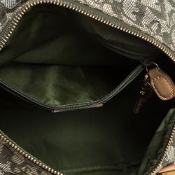 Pre Owned Dior Green/Beige Diorissimo Canvas and Leather Boston Bag