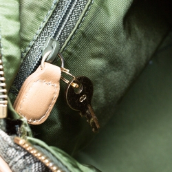 Pre Owned Dior Green/Beige Diorissimo Canvas and Leather Boston Bag