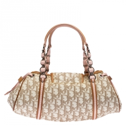 Pre Owned Dior Multicolor Monogram Coated Canvas and Leather Romantique Trotter Flap Bag