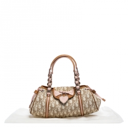 Pre Owned Dior Multicolor Monogram Coated Canvas and Leather Romantique Trotter Flap Bag
