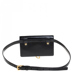 Pre Owned Dior Black Leather Saddle Belt Bag