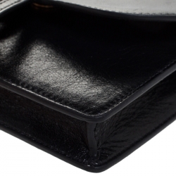 Pre Owned Dior Black Leather Saddle Belt Bag