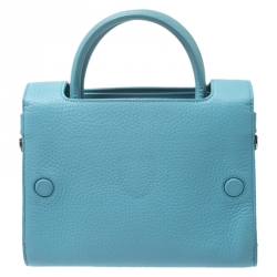 Pre Owned Dior Light Blue Leather Mini Diorever Bag