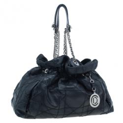 مملوكة مسبقًا حقيبة هوبو ديور لو ترينت كاناج جلد أسود