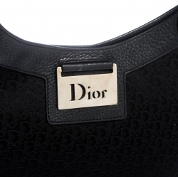 Pre Owned Dior Black Diorissimo Canvas and Leather Hobo