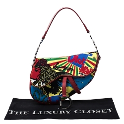 Pre Owned Dior Multicolor Fabric Bob Marley Saddle Bag