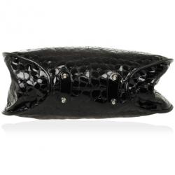 مملوكة مسبقًا Christian Dior Black Croc Embossed Patent Leather 61 Tote Bag