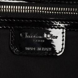 مملوكة مسبقًا Christian Dior Black Croc Embossed Patent Leather 61 Tote Bag