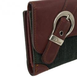 مملوكة مسبقًا Dior Denim Saddle Wallet