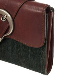 مملوكة مسبقًا Dior Denim Saddle Wallet
