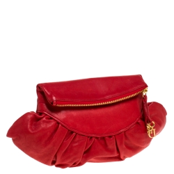 مملوكة مسبقًا Dior Red Leather Gypsy Clutch