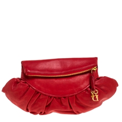 مملوكة مسبقًا Dior Red Leather Gypsy Clutch