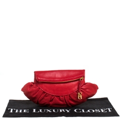 مملوكة مسبقًا Dior Red Leather Gypsy Clutch