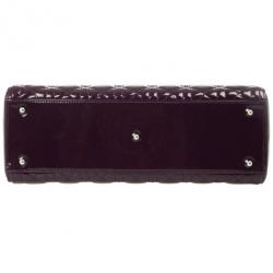 Pre Owned Christian Dior Purple Patent  Lady Dior Bag