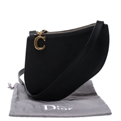 Pre Owned Dior Black Leather Saddle Triple Zip Crossbody Bag