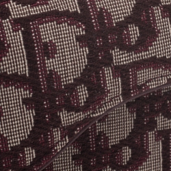 Pre Owned Dior Burgundy Oblique Canvas Saddle Card Holder