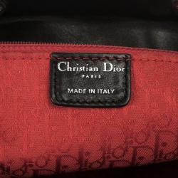 Pre Owned Christian Dior Black Lambskin Lady Cannage Large Bag