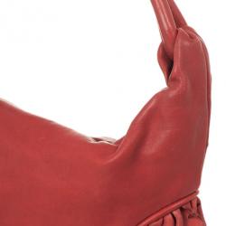 مملوكة مسبقًا Christian Dior Red Gypsy Ruffles Hobo Shoulder Bag