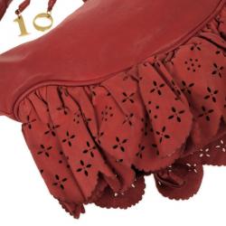 مملوكة مسبقًا Christian Dior Red Gypsy Ruffles Hobo Shoulder Bag