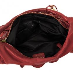 مملوكة مسبقًا Christian Dior Red Gypsy Ruffles Hobo Shoulder Bag
