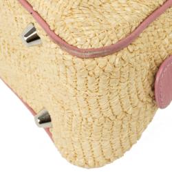 Pre Owned Dior Wicker Frame Bag with Raffia Flowers